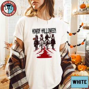 Howdy Halloween Shirt, Western Cowgirl Spooky Season T-Shirt, Funny Halloween Horseback Riding Tee, Country Rodeo Halloween Sweatshirt