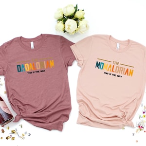 Mandalorian Family T-Shirt, Dadalorian Momalorian Matching Tee, Funny Star Wars Parent Shirt, This Is The Way Couple Gift T-Shirt