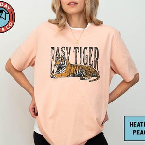 Easy Tiger Graphic Tee, Retro Tiger T-Shirt, Vintage Boho Comfort Colors Shirt, Grunge Indie Aesthetic Sweatshirt, Animal Lover Sweater