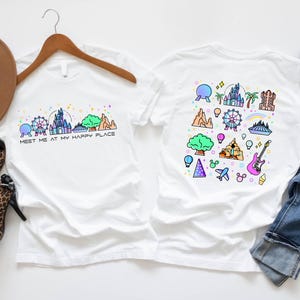 Meet Me At My Happy Place Shirt, Disney Vacation Family Shirt, Magic Kingdom Matching Tee, Disneyland Trip Tee, Disneyworld Happy Place Tee