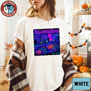 Maglietta retrò Halloweentown 1998, maglietta horror con zucca spettrale, felpa classica con film di Halloween anni &#39;90, maglietta con costume da strega della casa stregata