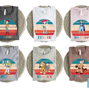 Retro Toy Story Shirt, Matching Family Disney T-Shirt, Disney Group Sweatshirt, Toy Story Birthday Tee, Woody Buzz Jessie Alien Sweater