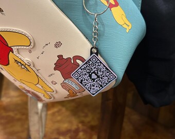 Custom 3D Printed QR Code Keychain: Scan Me Tag