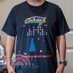Retro Galaga Arcade T-Shirt: 80s Space Shooter Tee, Gamer Gift