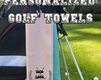 Benutzerdefiniertes Logo Golf Handtuch, personalisierte Mikrofaser Waffel Handtuch