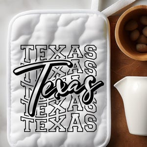 Maniques de cuisine du Texas, carte de l'état, cadeau souvenir pour les Texans, maniques personnalisées du Texas, cadeau de pendaison de crémaillère ranch occidental, style étoile solitaire