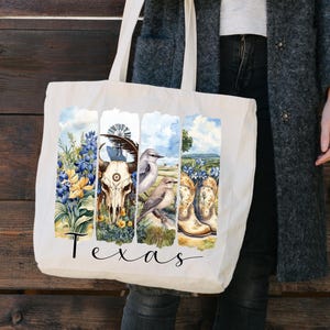 Bolsa de tela texana: bolsa reutilizable de lona de algodón - Lone Star Design