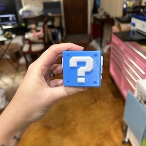 Super Mario Frage Block Licht, 3D gedruckte LED Würfel Lampe, Gamer Nachtlicht, Nerdy Schreibtisch Dekor, Super Mario Geschenk, Mario Würfel Licht