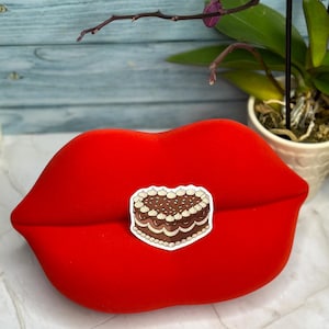 Vintage Heart Cake Sticker, Dessert Sticker, Cake Sticker, Laptop Sticker, Water bottle sticker, waterproof