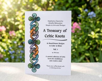 Keltischer Knoten Ausmalbuch, 81 handgezeichnete Designs, A5 Heft, Künstler Edition, Premium Papier 120g/m²