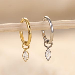 18G/16G Titanium Dangle Huggie Hoop • Rook Piercing • Helix Hoop Earring • Tragus Hoop • Cartilage Piercing • Nose Ring • Gift for Her