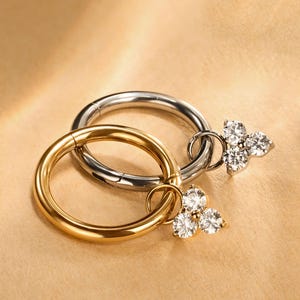 18G/16G Titanium Dangle Huggie Hoop • Rook Piercing • Helix Hoop Earring • Tragus Hoop • Cartilage Piercing • Nose Ring • Gift for Her