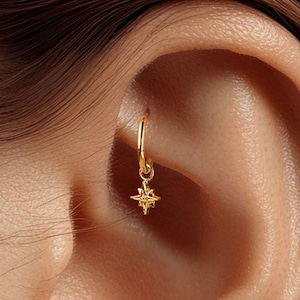 18G/16G Titan Huggie Hoop • Turm Piercing • Helix Ohrring • Tragus • Knorpel Piercing • Nasenring • Geschenk für Sie
