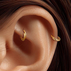 Anneau de nez croisé en titane 16 g • Boucle d'oreille hélicoïdale • Boucle d'oreille tragus • Piercing tour • Boucle d'oreille cartilage • Piercing conque • 6,8,10,12 mm