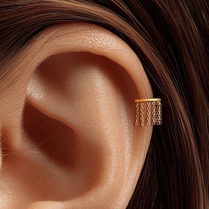 16G Titanium Chain Hoop Earrings • Helix Earring • Tragus Earring • Cartilage Earrings • Daith Hoop • Conch Piercing • 6,8,10mm