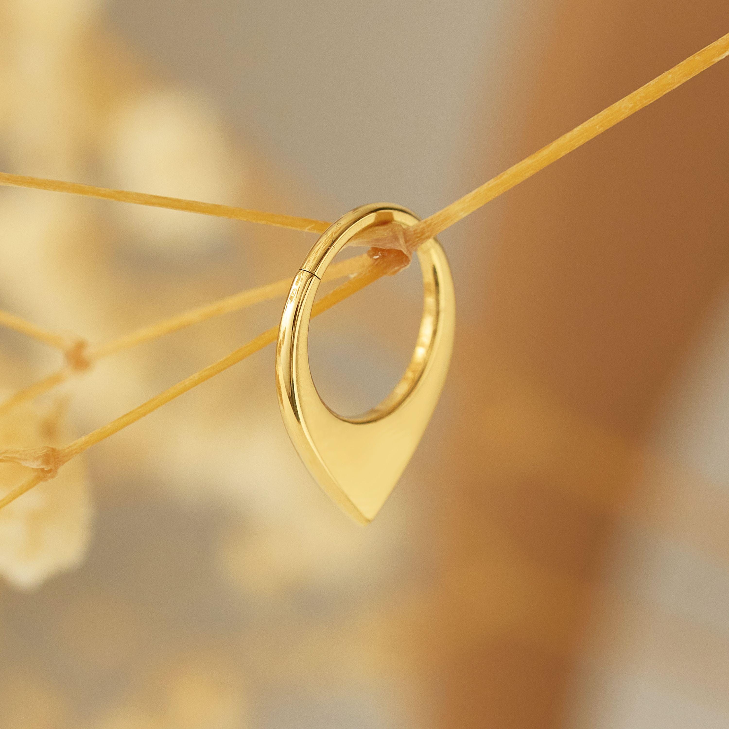 16G Titanium Drop Hoop Earrings • Helix Earring • Tragus Earring • Cartilage Earring • Nose Stud • Gift for Her • 8,10mm