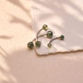 18G/16G Titanium Moss Agate Natural Stone Barbells • Rook Earring • Eyebrow Piercing • Navel Piercing Jewelry • Belly Ring Piercing