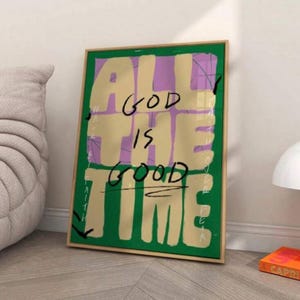 Gott ist gut Wandkunst - mutiges christliches Dekor - auf Glauben basierender inspirierender Druck - Modernes Schriftplakat - Einzigartiges religiöses Geschenk