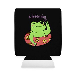 Cute Frog Wednesday Can Cooler Sleeve - Fun Drink Holder, Summer Party, Gift for Friends, Beer Cooler, Casual Vibes