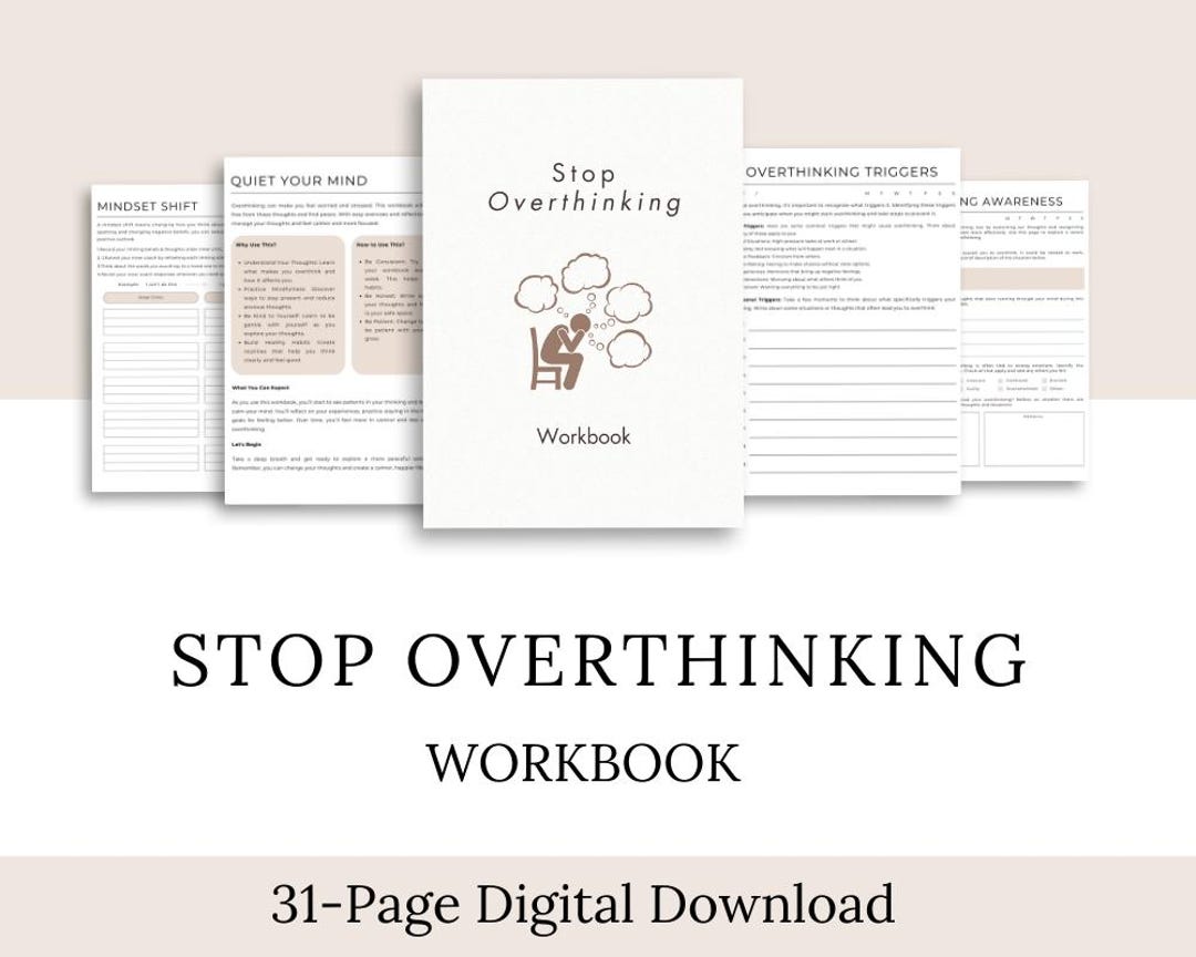 Stop Overthinking Workbook | Personal Use Workbook | Digital Download ...