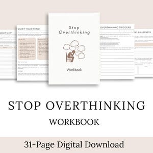 Cuaderno de ejercicios para dejar de pensar demasiado / Cuaderno de ejercicios para uso personal / Descarga digital / PDF imprimible