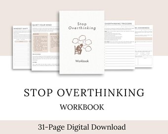 Stop Overthinking Workbook | Personal Use Workbook | Digital Download | PDF Printable