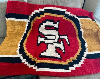 San Francisco 49ers Inspired Chunky Blanket