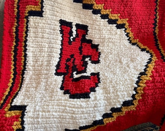 Kansas City Chiefs Inspired Chunky Throw Blanket