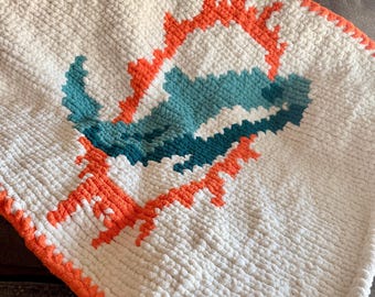 Miami Dolphins Inspired Chunky Blanket