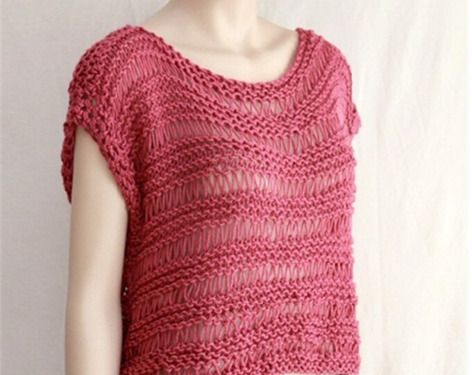 Womens Cropped Sweater , Knitted Tank Top, Women's Sweater, Summer ...