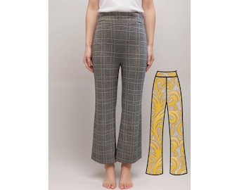 Tracy Stretch Flare Pants Sewing Pattern: High Waisted (PDF Pattern)