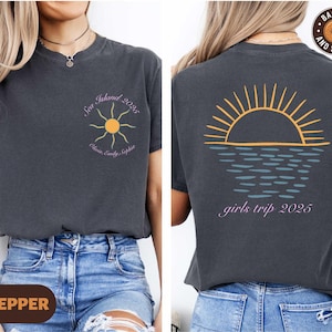 Custom Girls Trip Shirt 2025 Shirt, Personalized Beach Trip Tee, Summer Vacation Shirt, Matching Friends Shirt, Summer Girls Weekend Sweater