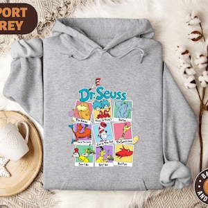 Dr. Seuss Shirt, Dr. Seuss Kinder T-Shirt, Dr. Seuss Charakter Sweatshirt, Buchliebhaber Shirt, Lehrer Hoodie, Katze im Hut T-Shirt, Schul Shirt