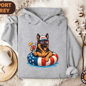 American Dog 4th of July Shirt, Patriotic Dog T-shirt, Memorial Day Shirt for Dog Lover, Independence Day Sweater, German Shepherd USA Tee