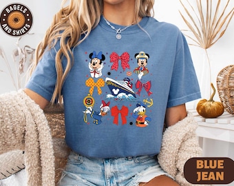Disney Cruise Coquette Bow Shirt, Mickey and Friends Cruise T-shirt, Daisy and Donald Cruisin Sweatshirt, Comfort Colors Disney Cruise Tee