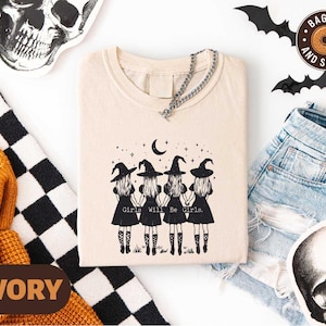 Vintage Girls Will Be Girls Witch Shirt, Feminist Halloween Tee, Retro Witchy Graphic T-Shirt, Spooky Girl Power Top, Witchy Vibes Sweater