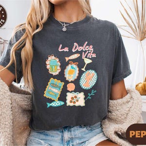La Dolce Vita Italy Shirt, Retro Italian Graphic Tee, Sardines Coastal Shirt, Summer Vibes Aesthetic T-shirt, Europe Travel Souvenir Sweater