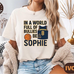 In a World Full of Bullies Shirt, Sophie Cunningham T-shirt, Women&#39;s Basketball Fan Tee, Indiana Basketball Tee, Fever Team Inspired Sweater