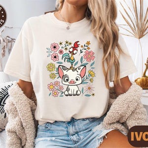 Disney Moana Shirt, Comfort Colors Floral Hei Hei and Pua T-shirt, Disneyland Moana Tee, Disney Family Trip Sweatshirt, Magic Kingdom Shirt