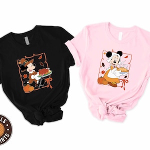 Disney Thanksgiving Couple Shirt, Mickey and Minnie Fall Sweater, Thanksgiving Family Trip T-shirt, Disney Matching Autumn Outfit for Couple