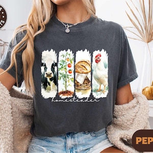 Comfort Colors Homesteader Shirt, Farm Life Sweatshirt, Gift for Farmer, Homestead Mama T-shirt, Gardening Shirt, Brushstroke Homestead Tee