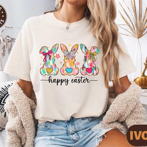 Happy Easter Shirt, Cute Easter Shirt, Easter Rabbit Tee, Happy Easter, Easter Bunny Shirt, Happy Easter Day Gift, Colorful Rabbit Shirt