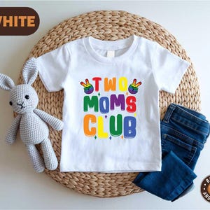 Two Moms Club Shirt, LGBTQ+ Family Pride Tee, Matching Mom & Kid Shirts, I Love My Moms T-Shirt, Gay Family Parade Outfit, Two Mommies Gifts