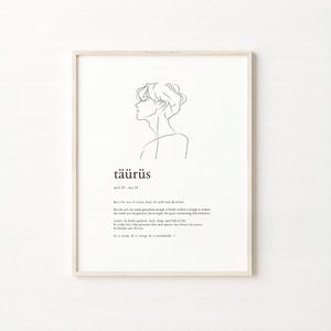 Taurus Zodiac Digital Print | Astrology Wall Art | Horoscope Poster | Taurus Gift for Him | Celestial Home Decor | Digital Download