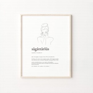 Sagittarius Zodiac Digital Print | Astrology Wall Art | Horoscope Poster | Sagittarius Gift for Her | Celestial Home Decor, Digital Download