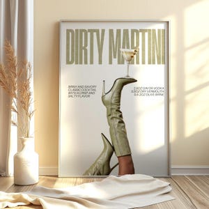 Descarga digital de Dirty Martini / Arte mural, Impresión artística, Decoración del hogar, Impresión de martini, Póster de cócteles, Decoración de bar, Tendencia, Moderno, Retro Vintage /