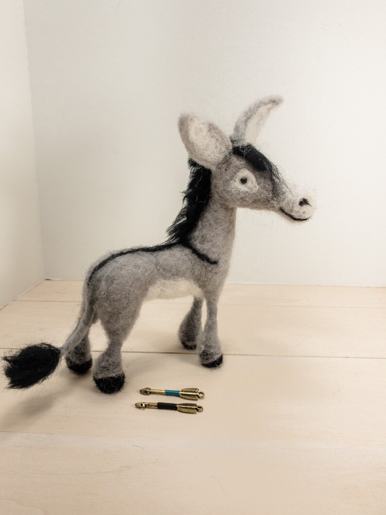 Needle Felted Donkey Handmade Donkey Needle Felted Animals Etsy