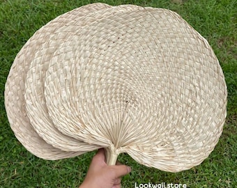 Handgefertigter Palmenblatt-Fächer: Boho Home Decor, 31 cm