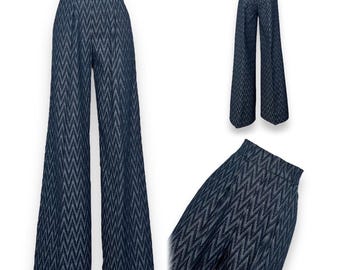 High-Waist Wide-Leg Denim Pants – Elegant Embroidery | Women’s Jeans |
