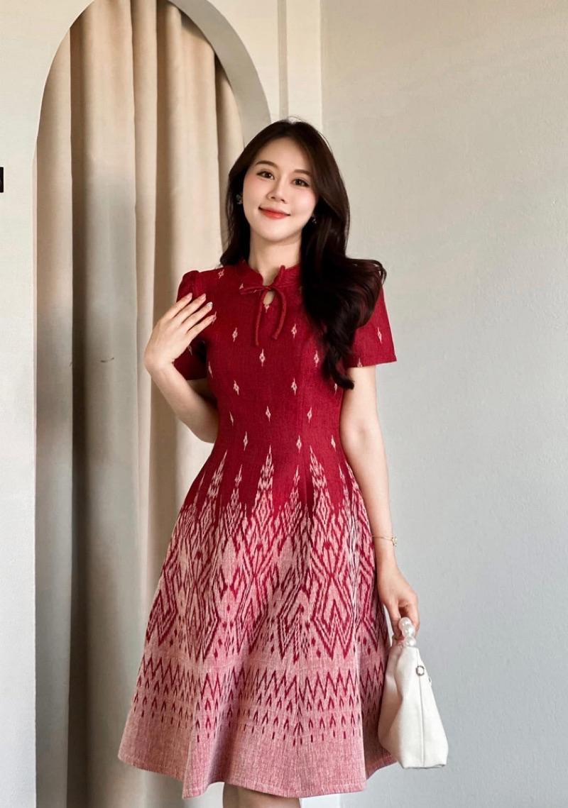 thailand cotton dress Thai Cotton 3/4 Sleeve Dress Atlantis Atlantis / Extra Extra Large